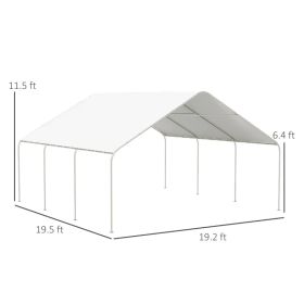 Carport, Portable Garage And Patio Canopy Tent, Anti-UV Cover For Car, Truck, Boat, Catering, WeddingMultiple Packages Shipped. Please Pay Attent (Option: White)
