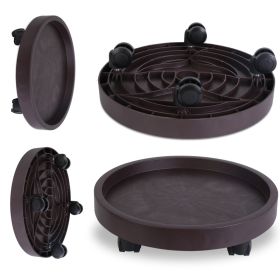 4Pcs Plant Caddy With Wheels Up To 187LBS Load Capacity Rolling Plant Stand With 4Pcs 360 Degree Swirling Wheels For Indoor Outdoor 12.8in 14in S (Option: 14in)